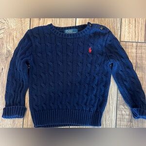 Polo Ralph Lauren cotton cable knit sweater Baby Boy 24 months navy blue